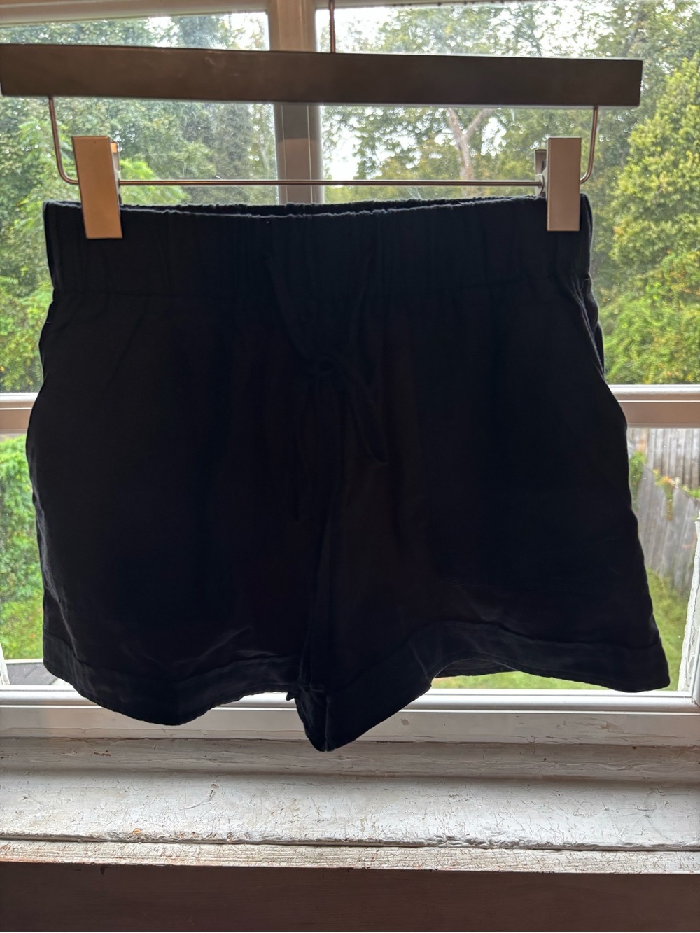 Doublju Black Shorts with Drawstring